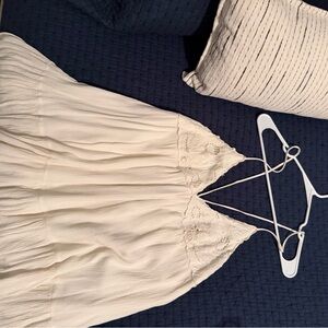 Cream Lace Trim Dress